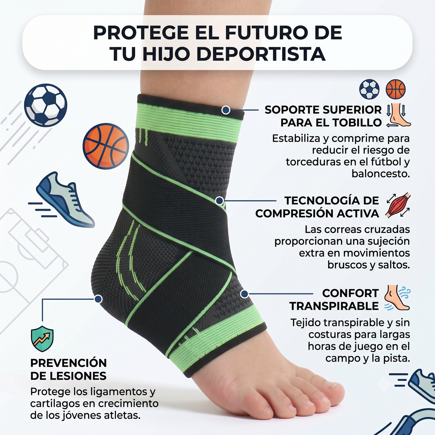 Tobillera de Compresión Ajustable